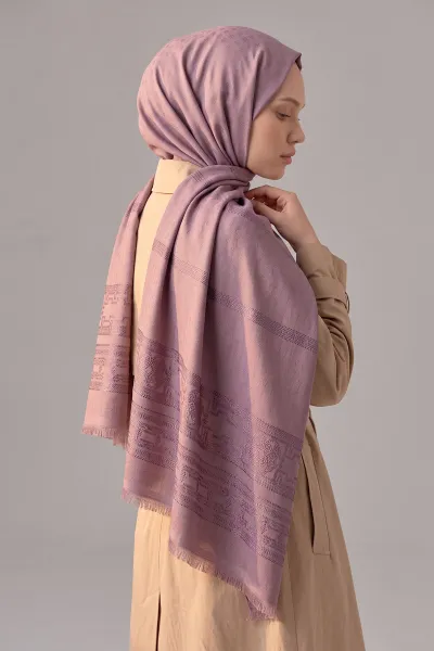 Gül Kurusu 70x180 Cm Ottoman Premium Jakarlı Pamuk Şal 494314