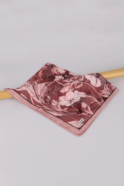 Gül Kurusu 75*180 Cm Çok Çiçek Baskılı Dijital Soft Tülbent Şal 469415