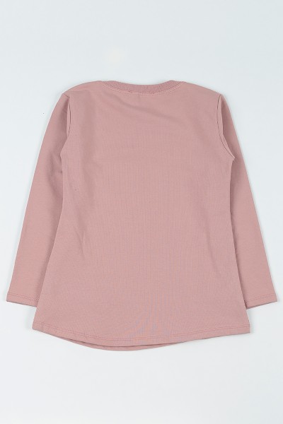 Gül Kurusu (8-14 Yaş)Taşlı İçi Şardonlu Kız Çocuk Sweatshirt 92788
