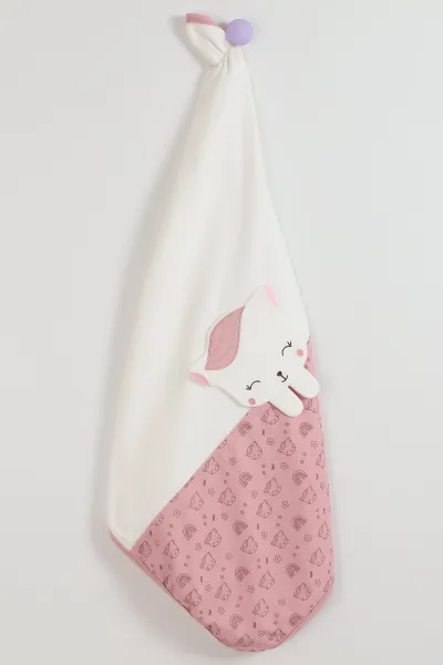 Gül Kurusu (80*90 cm)  Nakışlı  Lüx Penye Bebe Battaniye 342959
