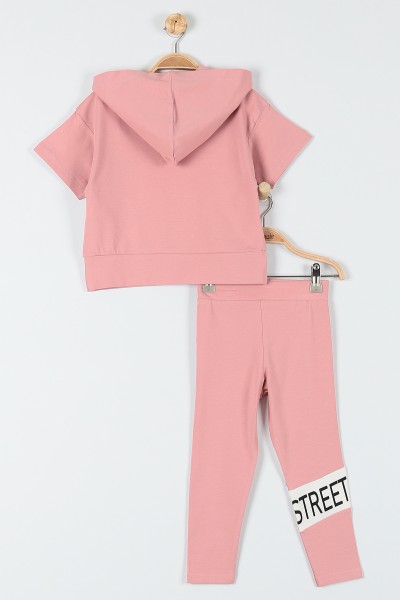 Gül Kurusu (9-12 Yaş) Street Wear Baskılı Kız Çocuk Takım 180951