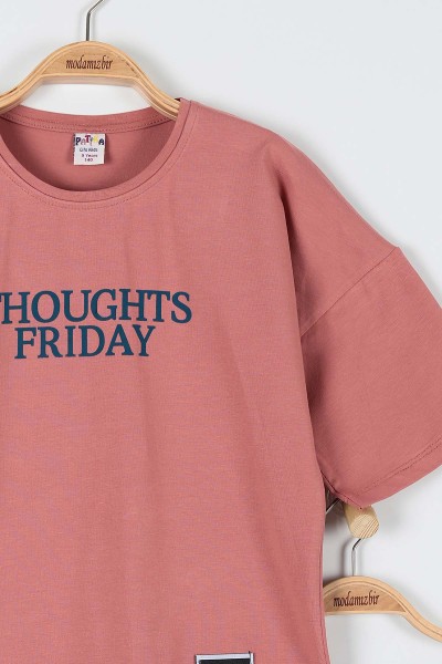 Gül Kurusu (9-12 Yaş) Thoughts Frıday Baskılı Kız Çocuk Takım 180793