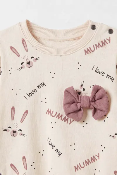 Gül Kurusu (9-24 Ay)Fiyonklu Çıtçıtlı İki İp Kız Bebek Takım 476432