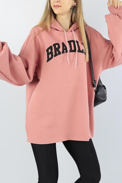 Gül Kurusu Baskılı Şardonlu Bayan Sweat Tunik 53596