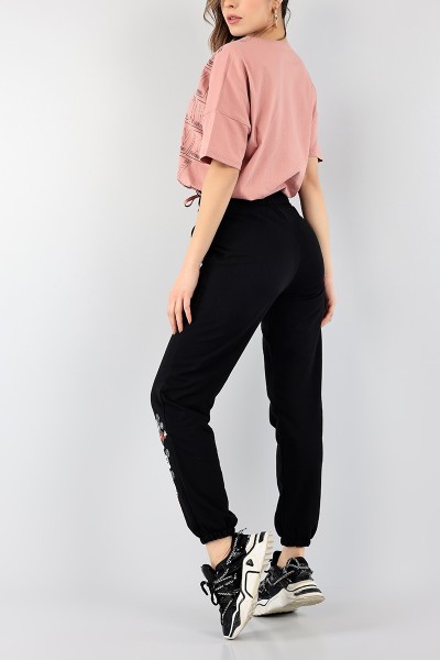 Gül Kurusu Bel ve Paça Lastikli İkili Takım 97142