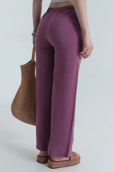 Gül Kurusu Beli Lastikli Modal Kadın Pantolon 478950