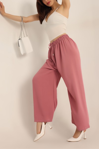 Gül Kurusu Beli Lastikli Palazzo Aerobin Pantolon 187855