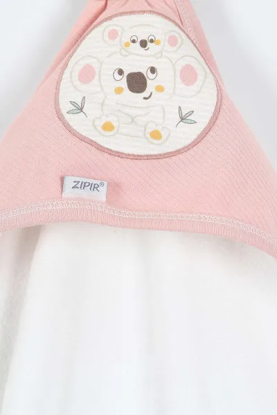Gül Kurusu Beyaz (En:78 cm Boy:87 cm) Koala Nakışlı Bebek Havlu Takım 375875