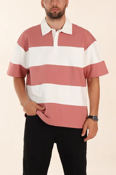 gul-kurusu-beyaz-genis-cizgili-oversize-iki-ip-polo-yaka-erkek-tisort-268913