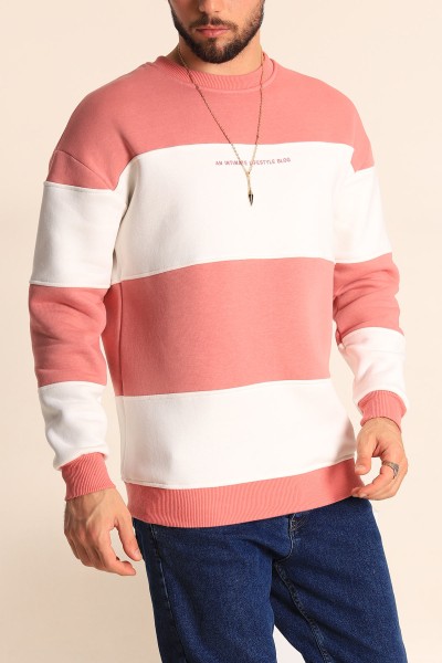 gul-kurusu-beyaz-oversize-uc-ip-sardonlu-kabartma-yazili-erkek-sweatshirt-225869