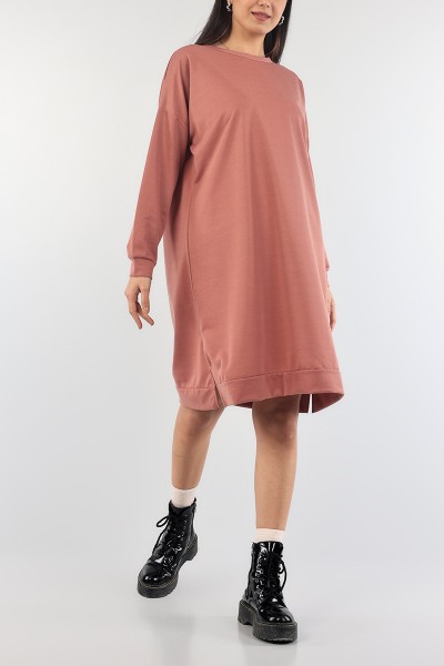 Gül Kurusu Bisiklet Yaka Elbise Tunik 89280