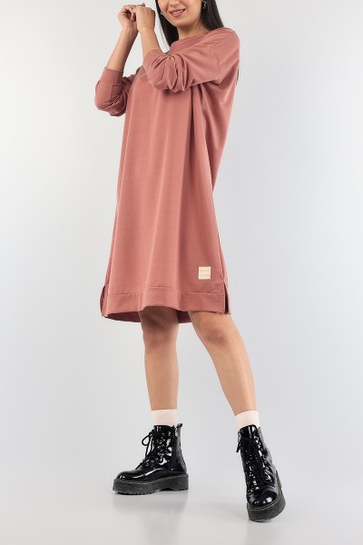 Gül Kurusu Bisiklet Yaka Elbise Tunik 89280