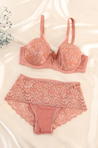 gul-kurusu-dantelli-tullu-c-cup-desteksiz-sutyen-takimi-321785