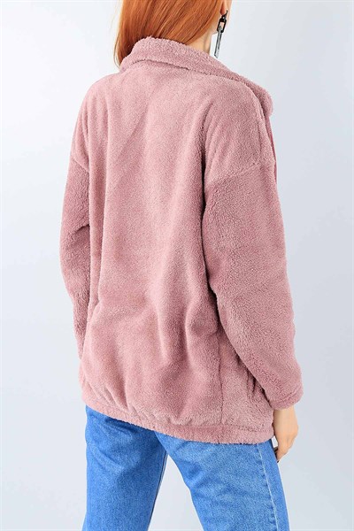 Gül Kurusu Fermuarlı Bayan Yumoş Polar 39277
