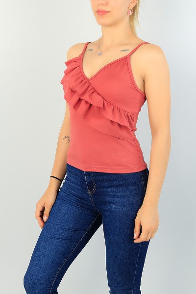 Gül Kurusu Fırfır Tasarım Bluz 68582