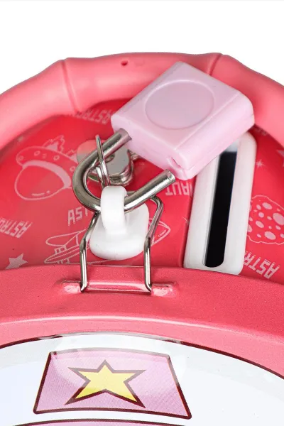 Gül Kurusu Giftzen Astronot Temalı Kilitli Taşıma Saplı Metal Kumbara 458940