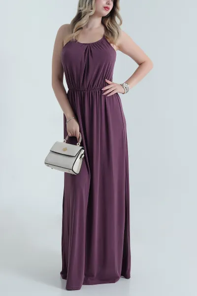 Gül Kurusu İp Askılı Modal Kadın Elbise 478210