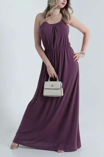 Gül Kurusu İp Askılı Modal Kadın Elbise 478210