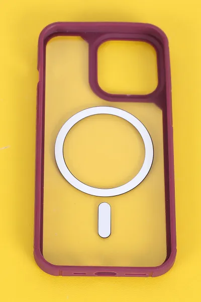Gül Kurusu İphone 13 Pro Uyumlu Sky Magsafe Serisi Sert Silikon Telefon Kılıfı 404128