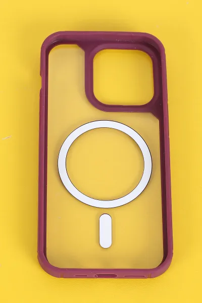 Gül Kurusu İphone 14 Pro Uyumlu Sky Magsafe Serisi Sert Silikon Telefon Kılıfı 404140