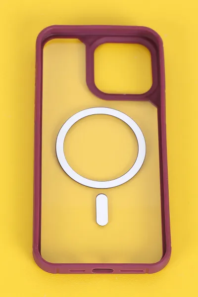 Gül Kurusu İphone 15 Pro Max Uyumlu Sky Magsafe Serisi Sert Silikon Telefon Kılıfı 404157