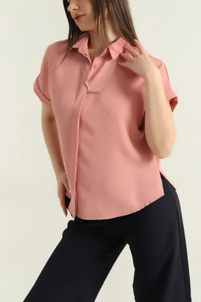 Gül Kurusu Jessica Kadın Kısa Kol Gömlek 355857