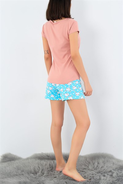 Gül Kurusu Likralı Bayan Pijama Takımı 34484