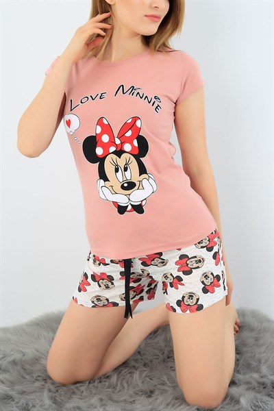 Gül Kurusu Likralı Bayan Pijama Takımı 34487