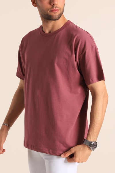 Gül Kurusu Oversize Basic Erkek Tişört 184259