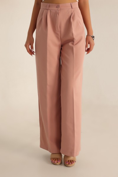 Gül Kurusu Pileli Palazzo Bayan Pantalon 196245