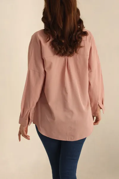 Gül Kurusu Poplin Dokuma Bayan Gömlek 234850