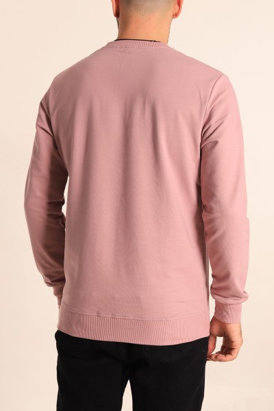 Gül Kurusu Regular Fit Basic Bisiklet Yaka Erkek Sweatshirt 217618