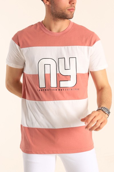 gul-kurusu-relaxed-fit-ny-baskili-cift-renk-tisort-182269
