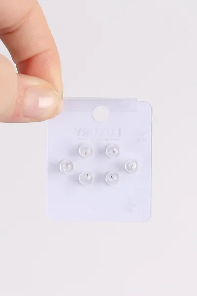 Gümüş 3 Çift Sedefli Şık Küpe 494572
