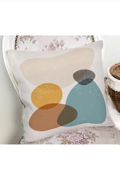 Taş 43x43 Dijital Baskılı Fermuarlı Modern Kırlent Kılıfı 272046