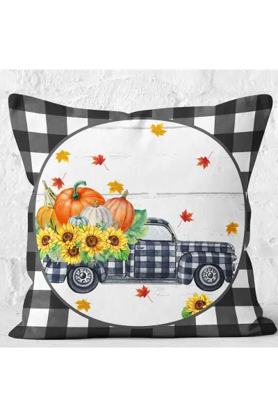 Füme 43x43 Dijital Baskılı Fermuarlı Modern Kırlent Kılıfı 272788