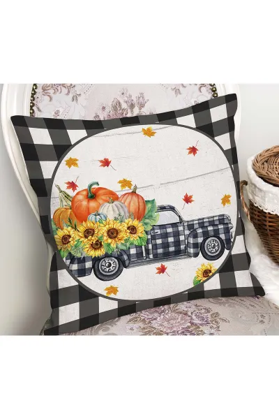 Füme 43x43 Dijital Baskılı Fermuarlı Modern Kırlent Kılıfı 272788