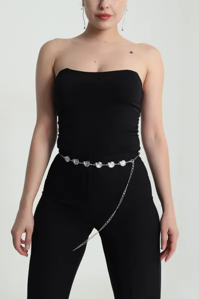 Gümüş Aksesuar Zincirli Kadın Kemer 482469