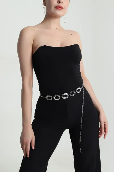 Gümüş Aksesuar Zincirli Kadın Kemer 482471