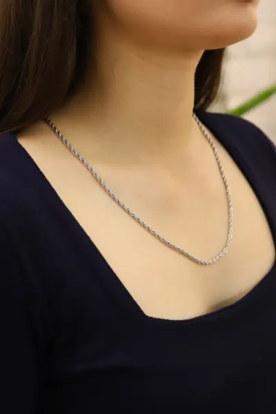 Gümüş Burgu Model Unisex Çelik Zincir 426897