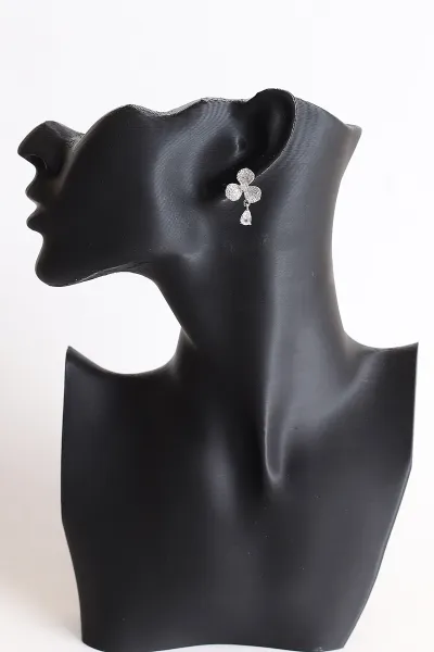 Gümüş Çiçek Model  Küpe 371029