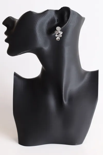 Gümüş Çiçek Model Küpe 371047