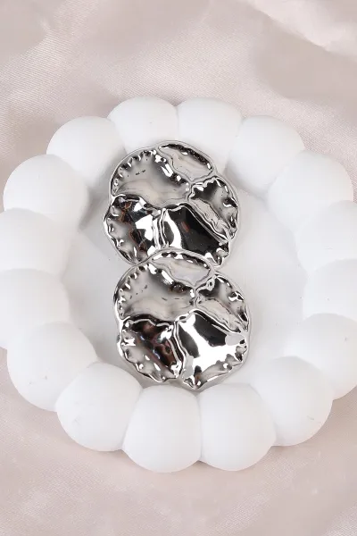 Gümüş Düğme Küpe 486470