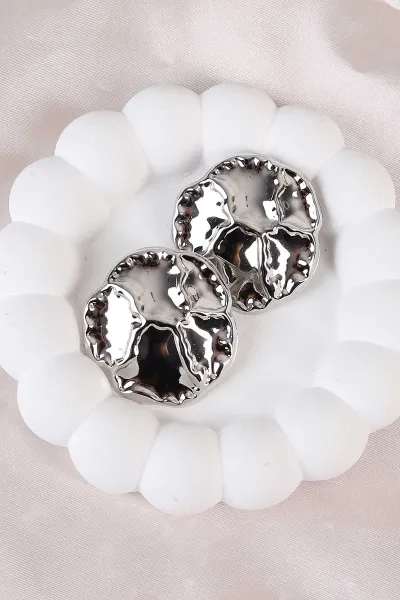 Gümüş Düğme Küpe 486470