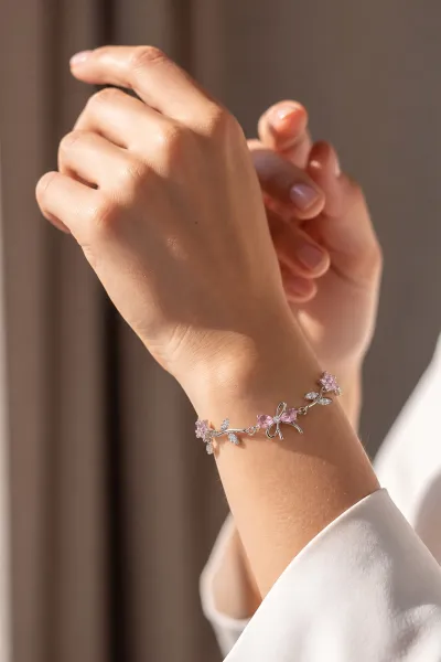 Gümüş   Fiyonk Model Çelik Bileklik 489632