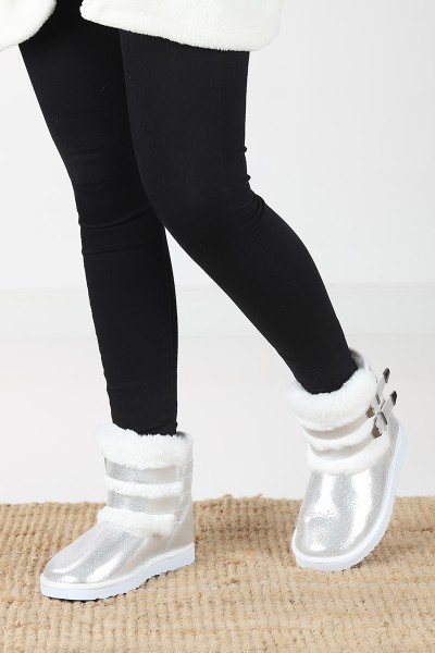 Gümüş İçi Kürklü Kemerli Bot 84403