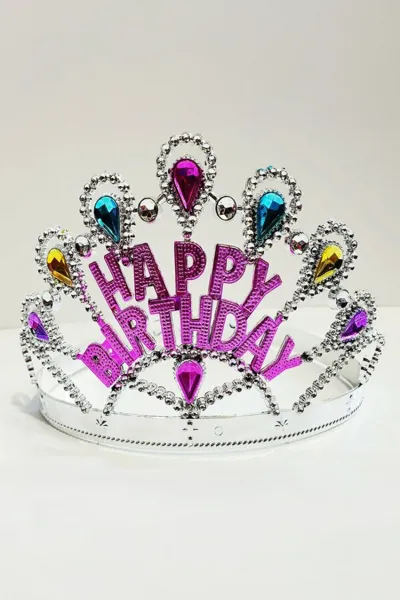 Gümüş İthal Plastik Happy Birthday Taç 463045