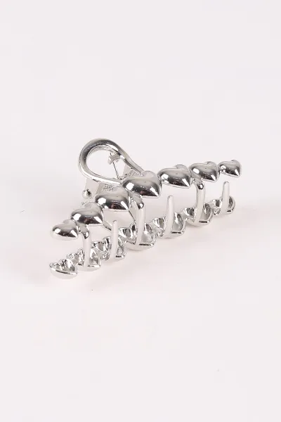Gümüş Kalp  Model Büyük Boy Metal Mandal Toka 470716