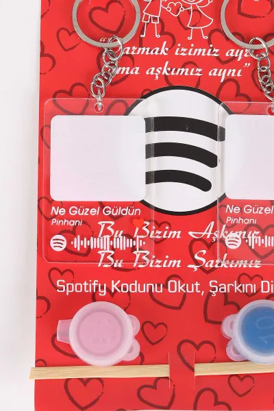 Gümüş Sevgili Parmak Izi Anahtarlık Seti (Ne Güzel Güldün - Pinhani  ) 439024