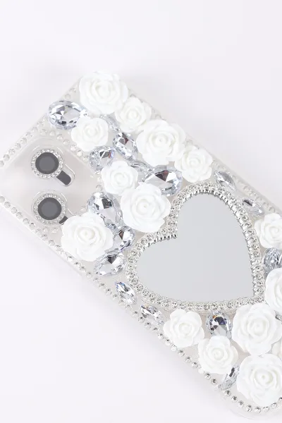 Gümüş TeknoCase İPhone 12 Uyumlu Beauty Case Serisi Lens Hediyeli Premium Sert Silikon Telefon Kılıfı 430421